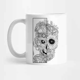 Floral mechanical skull Mug